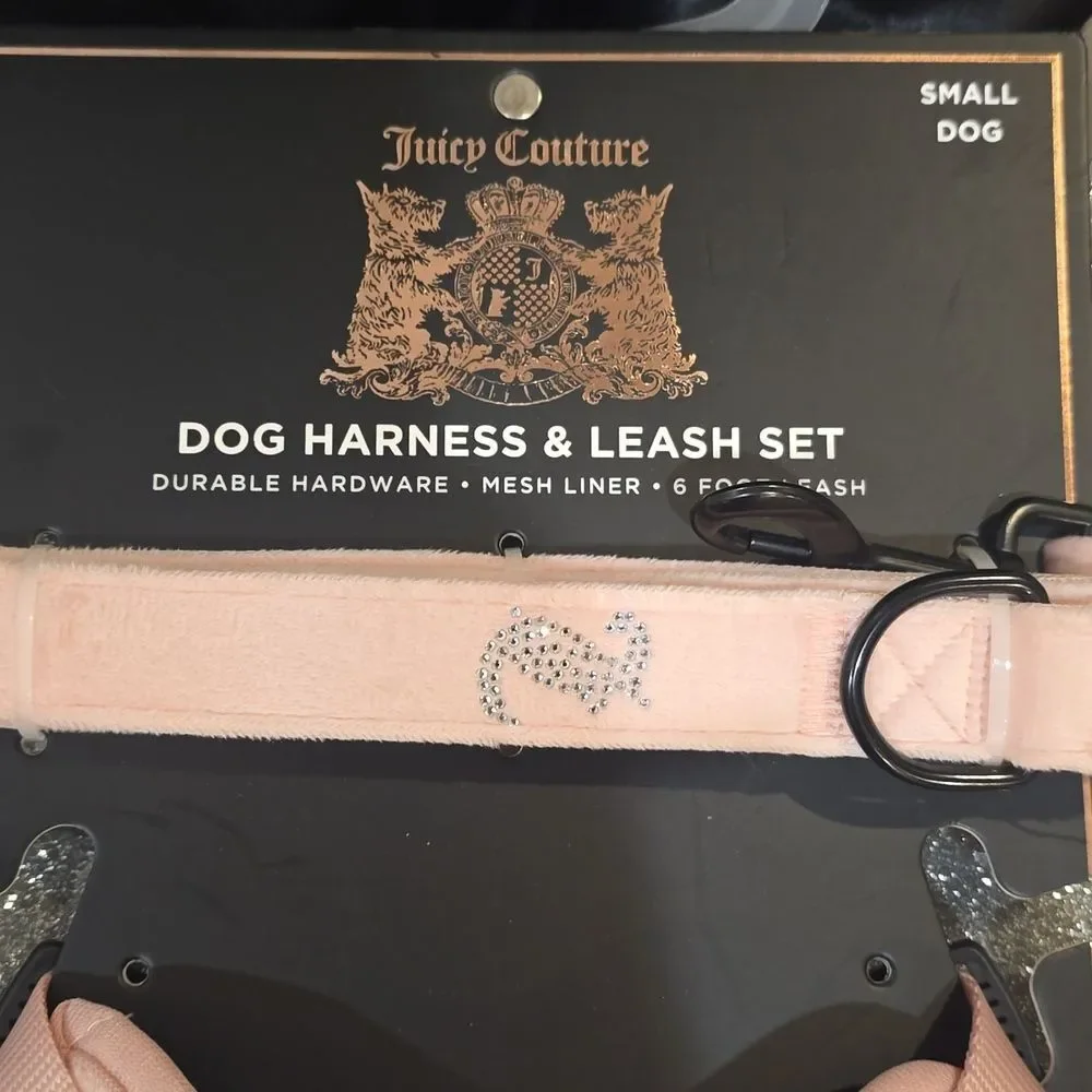 Juicy Couture Rhinestone Logo‎ Dog Harness & Leash
